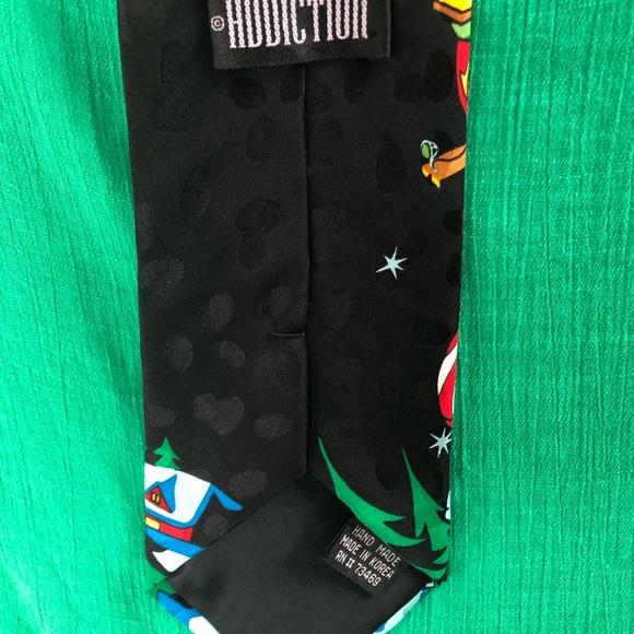 Mens Christmas silk tie by Addison one size - Picture 5 of 6